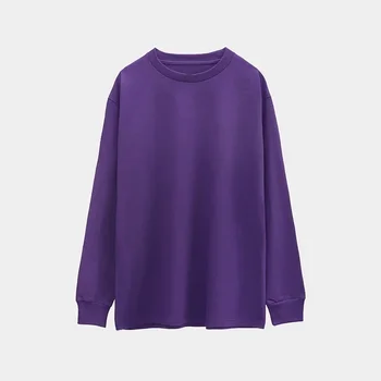 T-shirt da donna a maniche lunghe in tinta unita autunno e inverno con girocollo T-shirt bianca per abbigliamento donna T-shirt Top 1