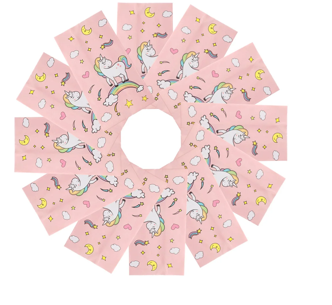 12 Stück Einhorn-Thema, individuell gestaltet, Kraftpapiertüte, Papier-Lebensmittelbeutel für Partyzubehör – Detail 4