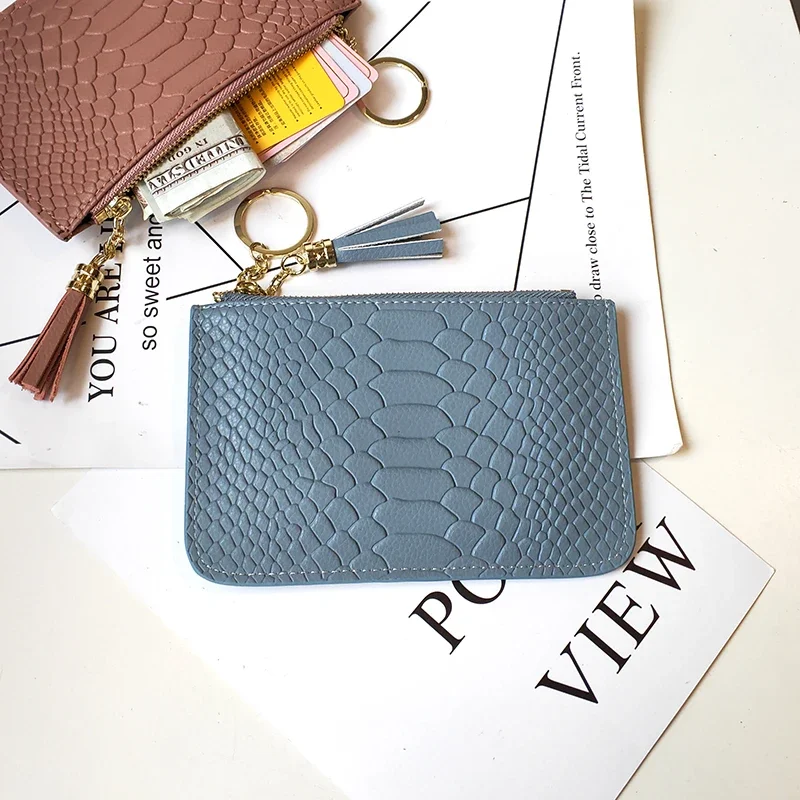 2024 Fashion Serpentine Women's Wallets Genuine Leather Short Wallet for Woman Zipper Mini Coin Purse Brand Ladies Small Wallets