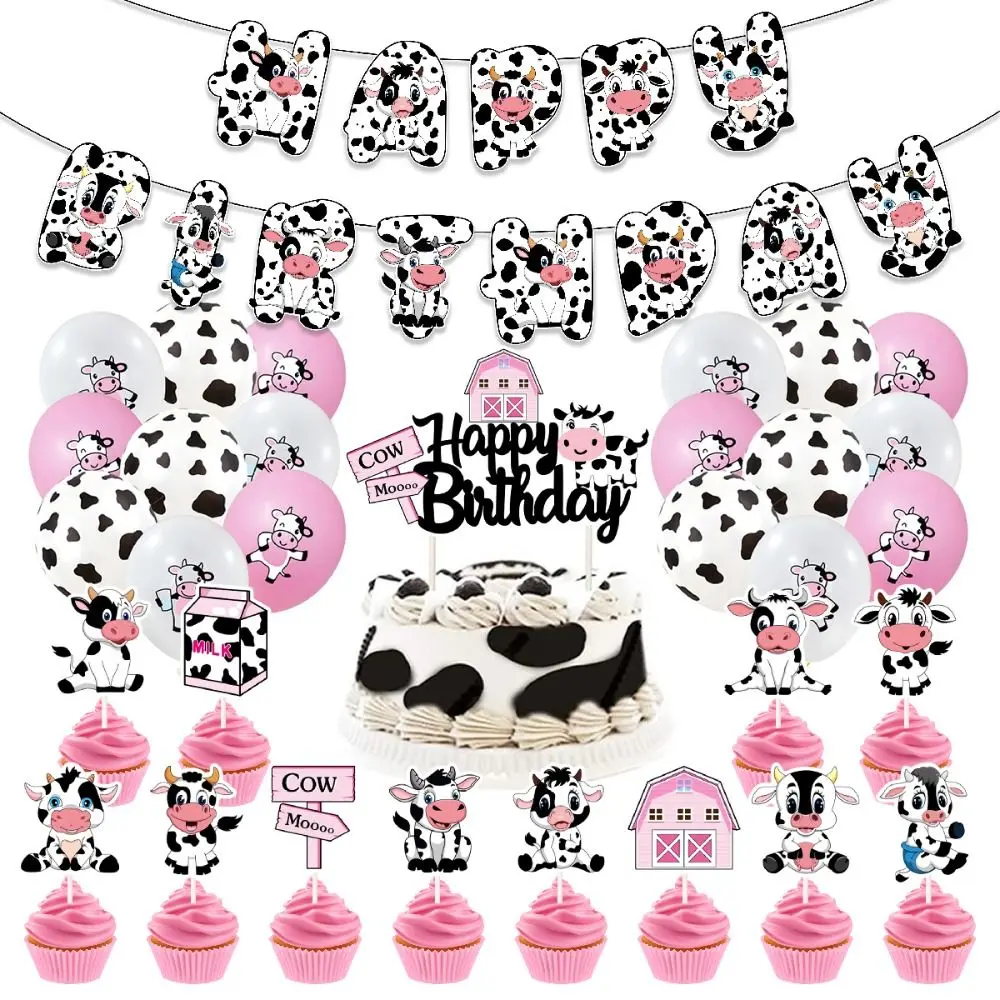 

Латексная корова, искусственные украшения, баннер на день рождения мальчика, тематическая девушка с животными