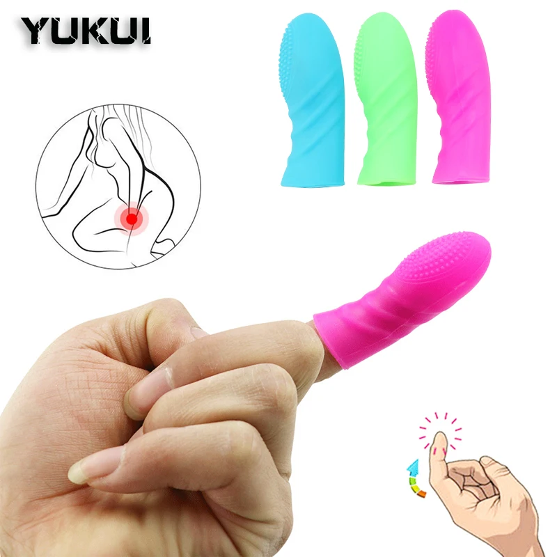 Finger Vibrator Women G-spot Clit Stimulator Masturbation Massager Lesbian Erotic Silicone Finger Condom Sex Toys Couple sex toys