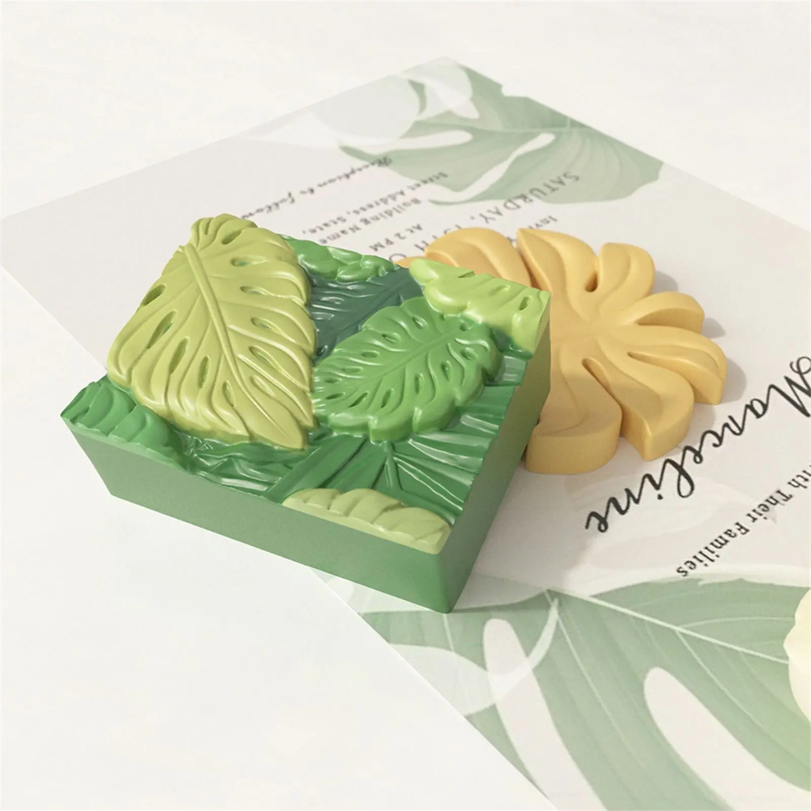 Handmade Soap Silicone Mold DIY Turtle Back Bamboo Leaf Pattern Tray Mold Sunflower Candle Aroma Making DIY Decoration