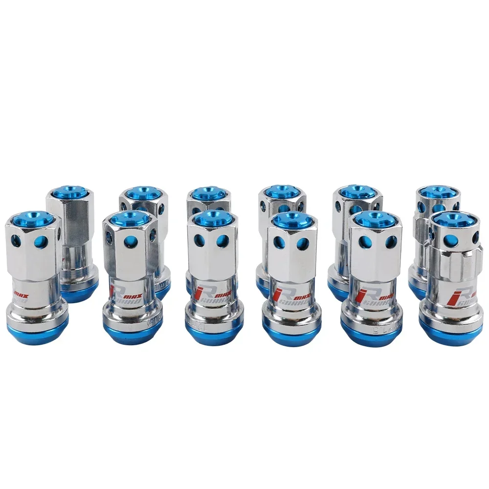 M12x1.5 Racing Wheel Nuts R40 Style 44mm Steel Lug Nuts 20pcs Lock Racing Lug + 2 Set Security Key Jdm Accessories