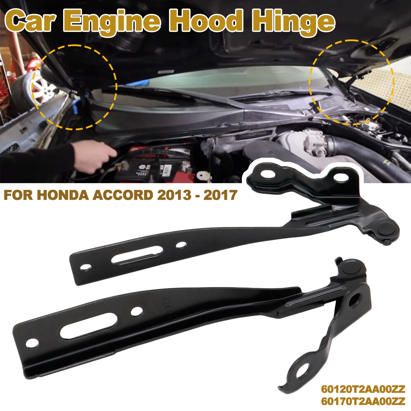 

Комплект 2 шт. петли для капота автомобиля, пассажирская сторона, LH RH для Honda Accord 2013-2017 60120T2AA00ZZ 60170T2AA00ZZ, новые аксессуары