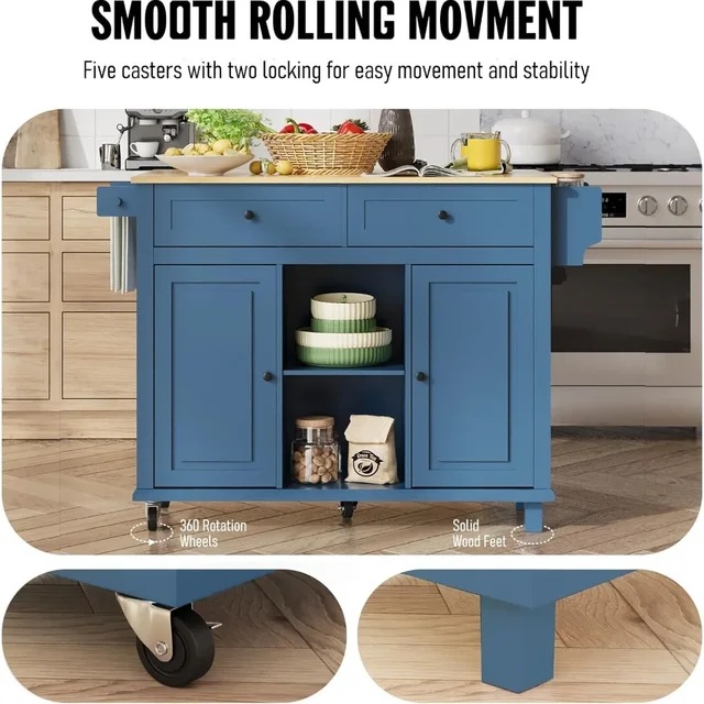 Rolling Kitchen Island Cart 6