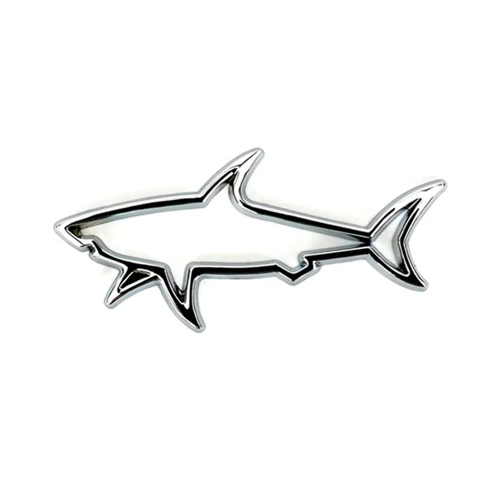 3D Metal Shark Emblem Decal - Stylish Automotive & Motorcycle Accessory