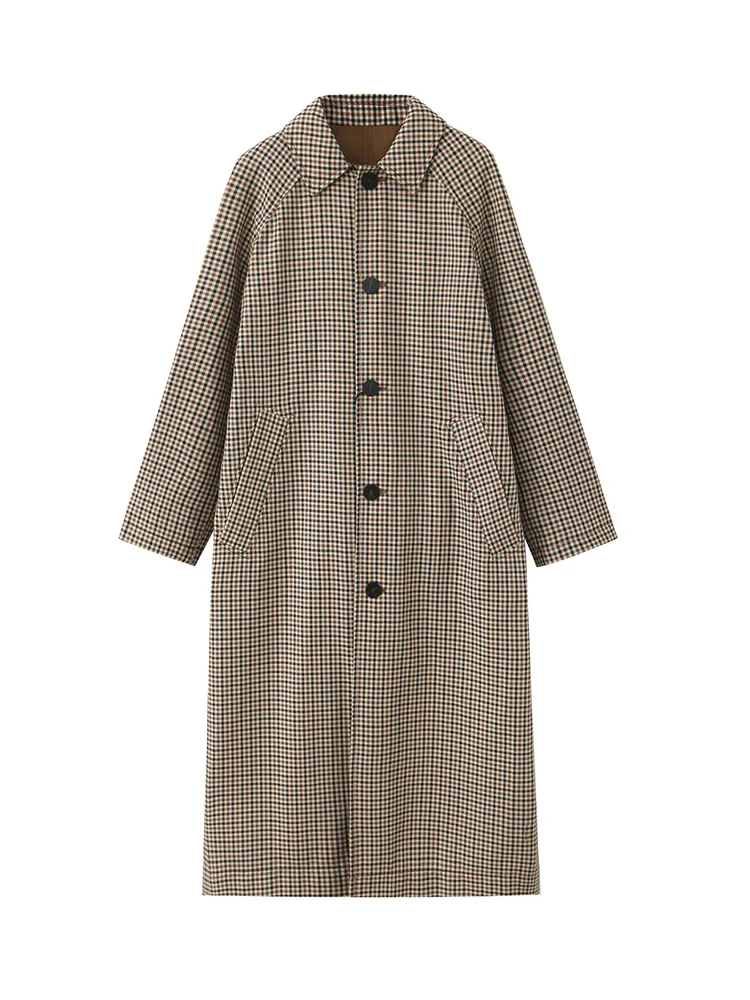 Women's Double Side Trench Coat Chic Turn-down Collar Single Breasted Female Reversible Windbreaker 2025 Autumn Fashion Jacket