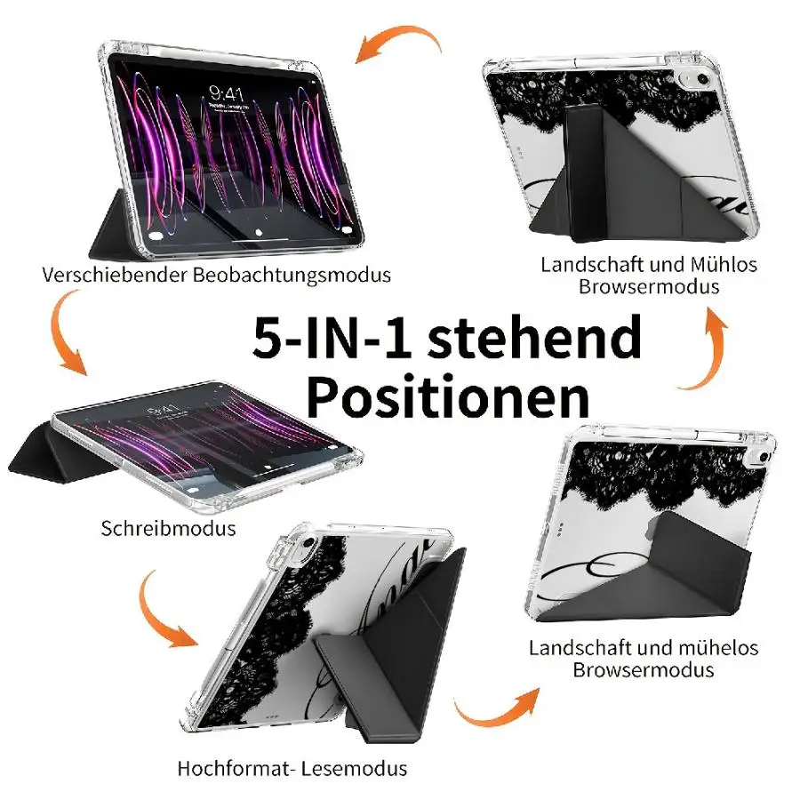 Mandala Y-Fold Tablet Case with Stand and Holder