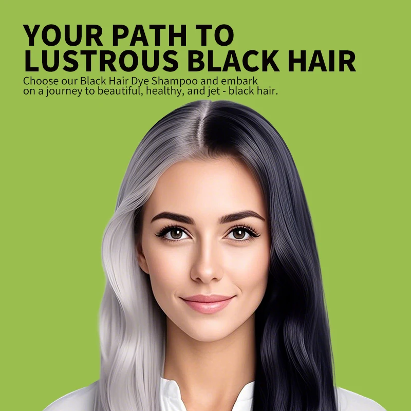 Shampoo colorante per capelli neri al rosmarino 500ml Shampoo colorante istantaneo per capelli a base di erbe fai da te da grigio a nero per donne e uomini - immagine 2