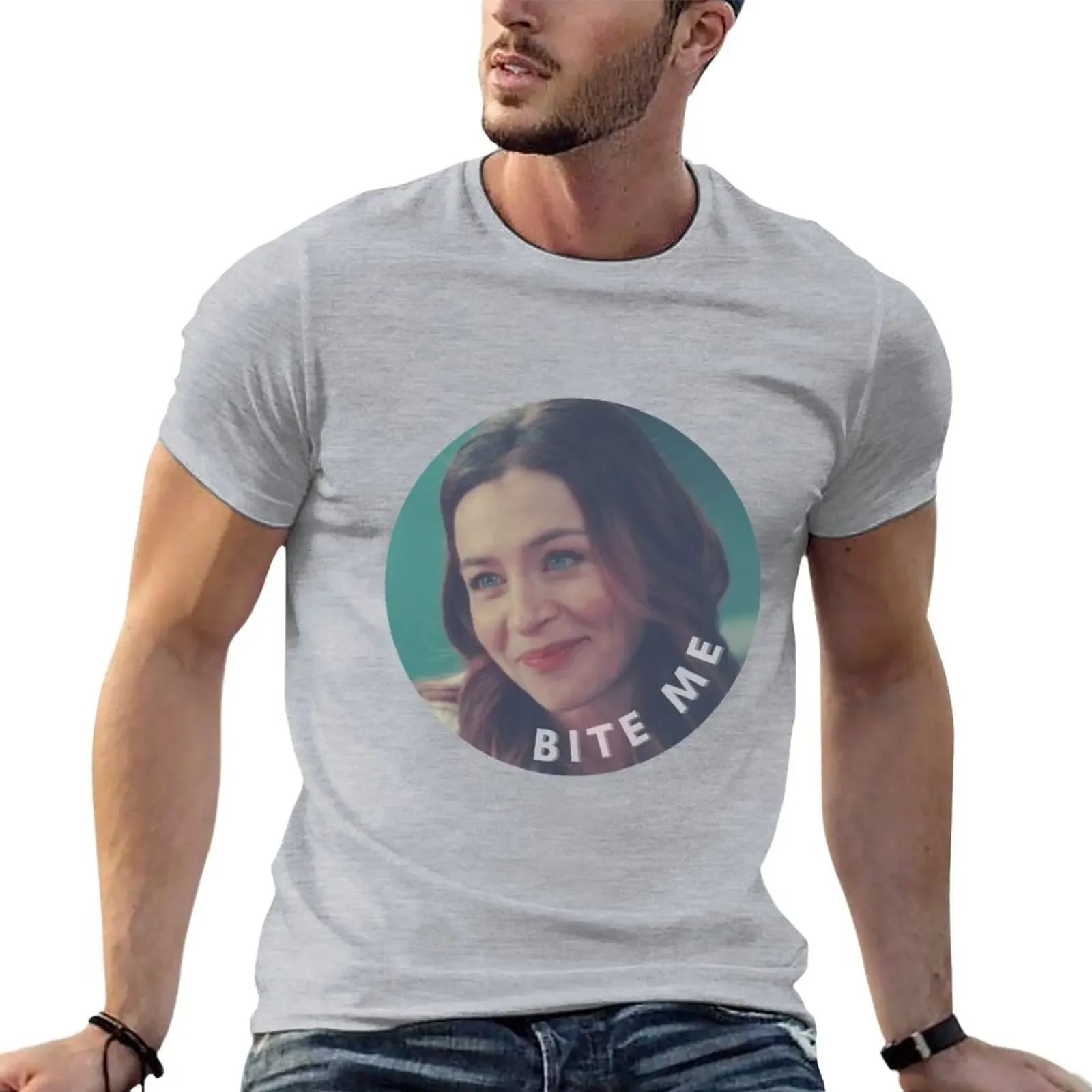 

Amelia Shepherd - bite me T-Shirt plain korean fashion sports fans mens workout shirts