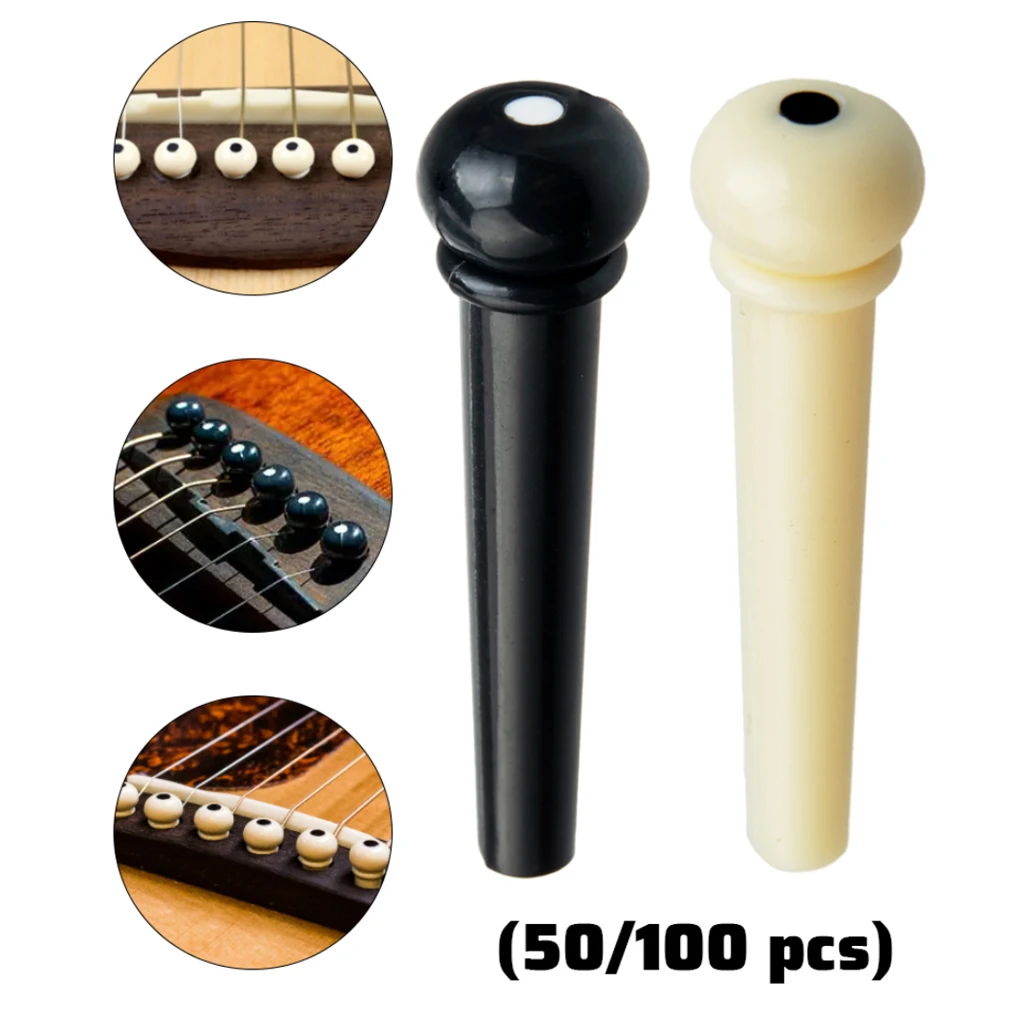 

50/100PCS Acoustic Guitar Bridge Pins Plastic String End Peg 6 Strings Guitarra Bridge Replacement Plastic String Nail Pins