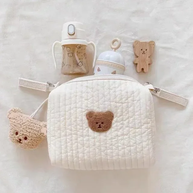 Portable Stroller Nappy Bag Quilted Baby Diaper Caddy Organizer Embroidered Mommy Bags Babies Accessories Changing Bag Storage 5