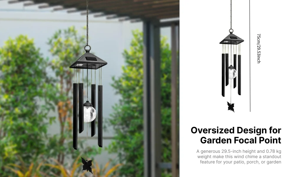 Solar Glass Ball Wind Chime 3