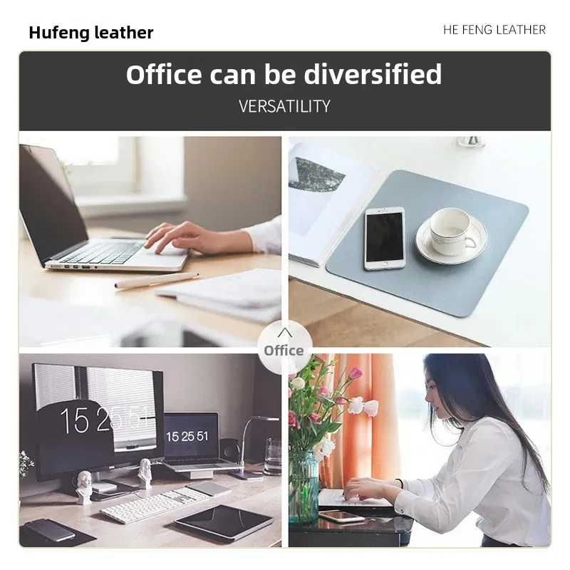 Waterproof PVC Solid Color Mousepad Small Size For Students White Collar Simple Design Men Women's Leather For Writing Office Us