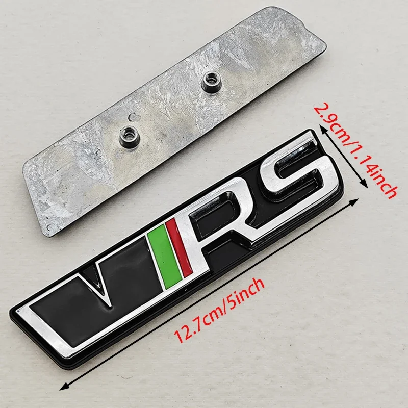 3D 메탈 RS 로고 엠블럼 자동차 VRS 레터링 프론트 그릴 배지 스티커 (스코다 VRS 옥타비아 1 2 3 라피드 코디악 카록 파비아 카미크 용)