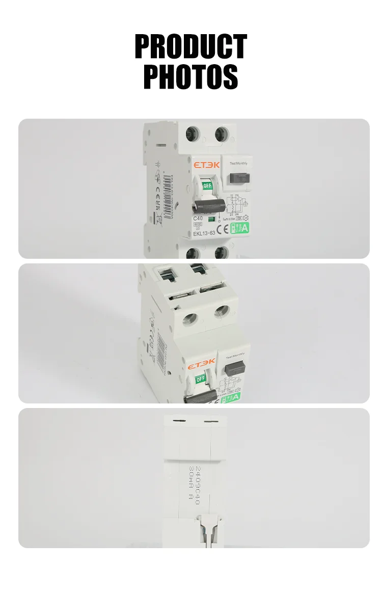 ETEK FI-Schutzschalter/Leitungsschutzschalter Typ A Curver C 30mA 40A 1P N mit Überstrom-Leckageschutz 6KA RCD EKL13 – Detail 9