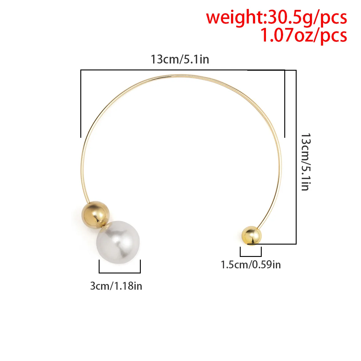 Metal Choker Necklace DIEZI Fashion Imitation Pearl Torques Gold Silver Color For Women