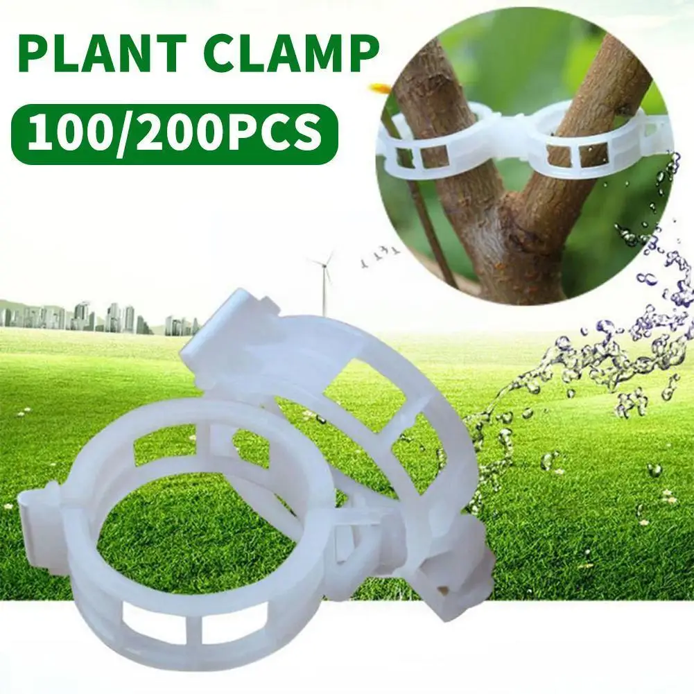 

100/200pcs Plastic Plant Clips Reusable Support Clips For Tomato Vine Vegetable Fixing Plant Protection Grafting Garden Sup G0X7