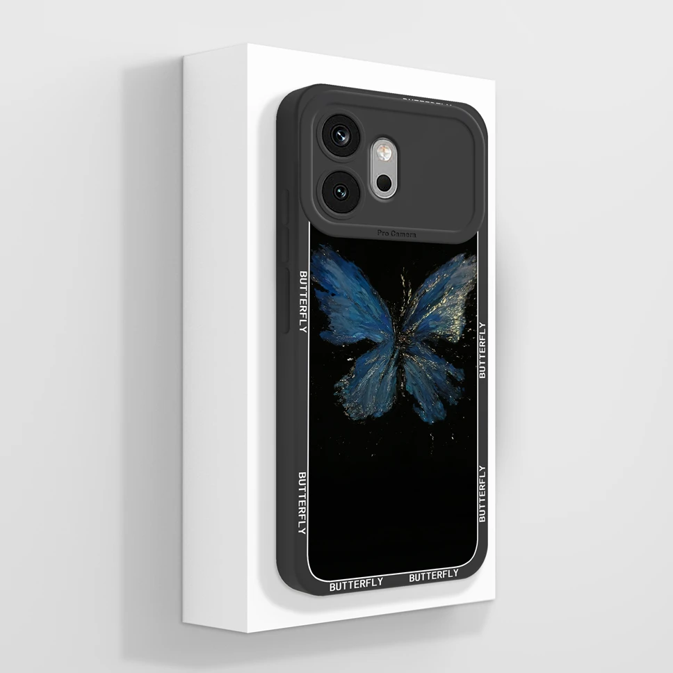 Purple Butterfly Sketch Soft Silicone Shockproof Anti-Slip Back Cover