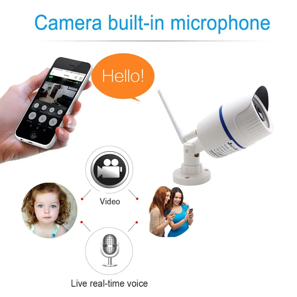 불릿 IP 카메라 와이파이 홈 감시 보안 무선 비디오, 야외 방수 HD 카메라, Onvif CamHipro Camhi, 4MP