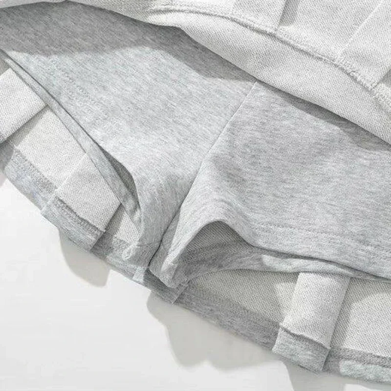 2025 Sexy High Waist Pleated Mini Skirts Women Streetwear A Line Super Short Skirts Woman Korean Fashion Gray Skirt with Shorts 6