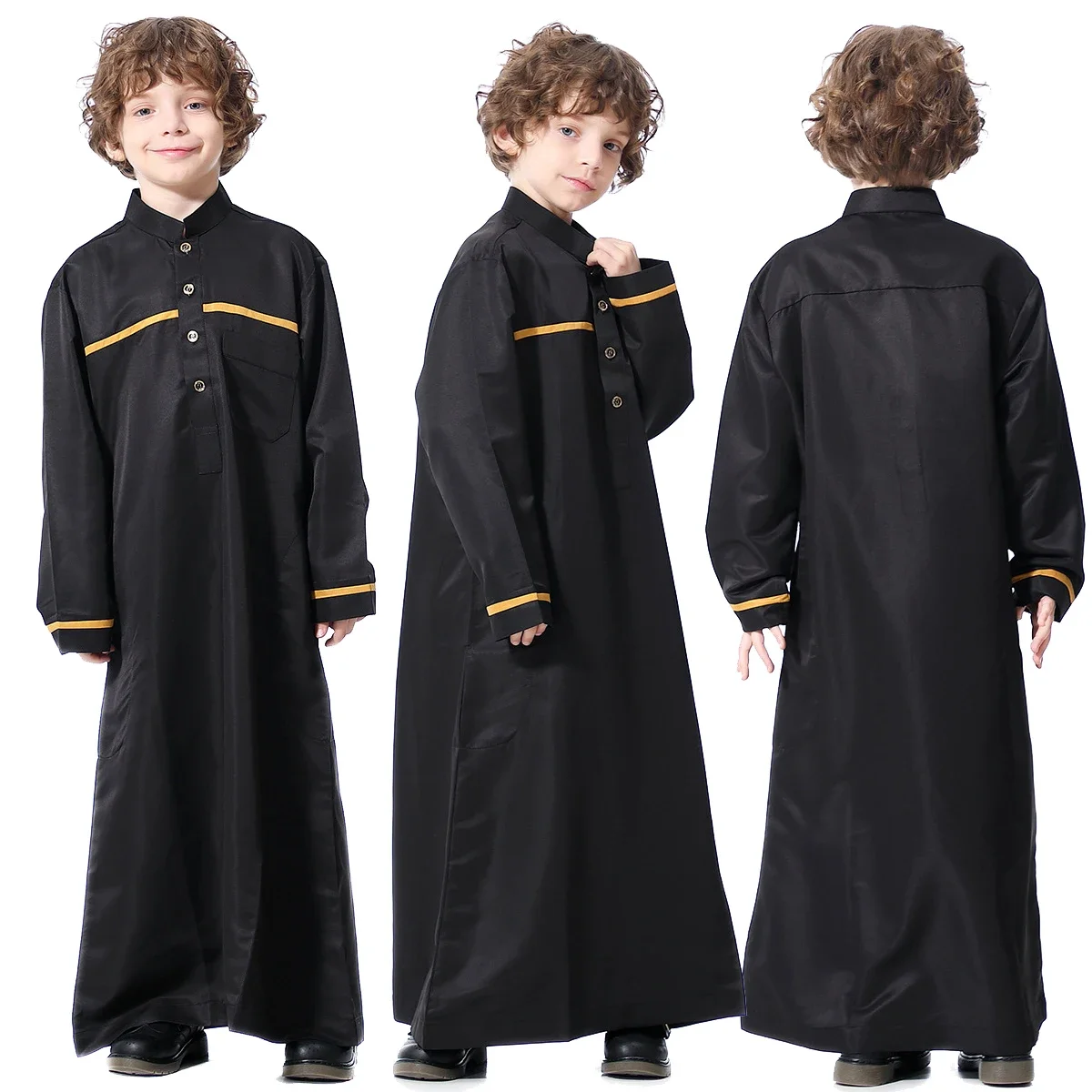 Boys Kids Islamic Muslim Jubba Kaftan Robe Arab Abaya Dishdasha Thobe Long Dress Middle East Arab Clothing Child Kaftan Caftan
