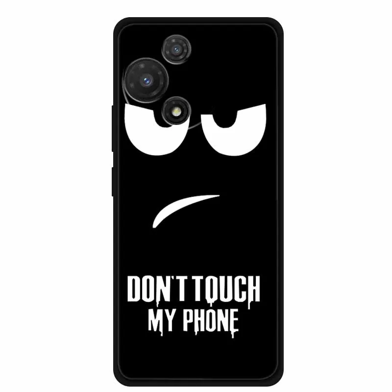 Black Soft Silicone TPU Phone Case with Cool Wolf Design - Shockproof and Protective Cover