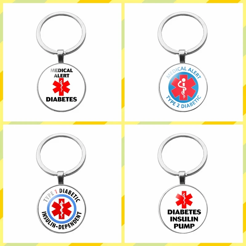 Portachiavi per diabetici in acciaio inossidabile Star of Life