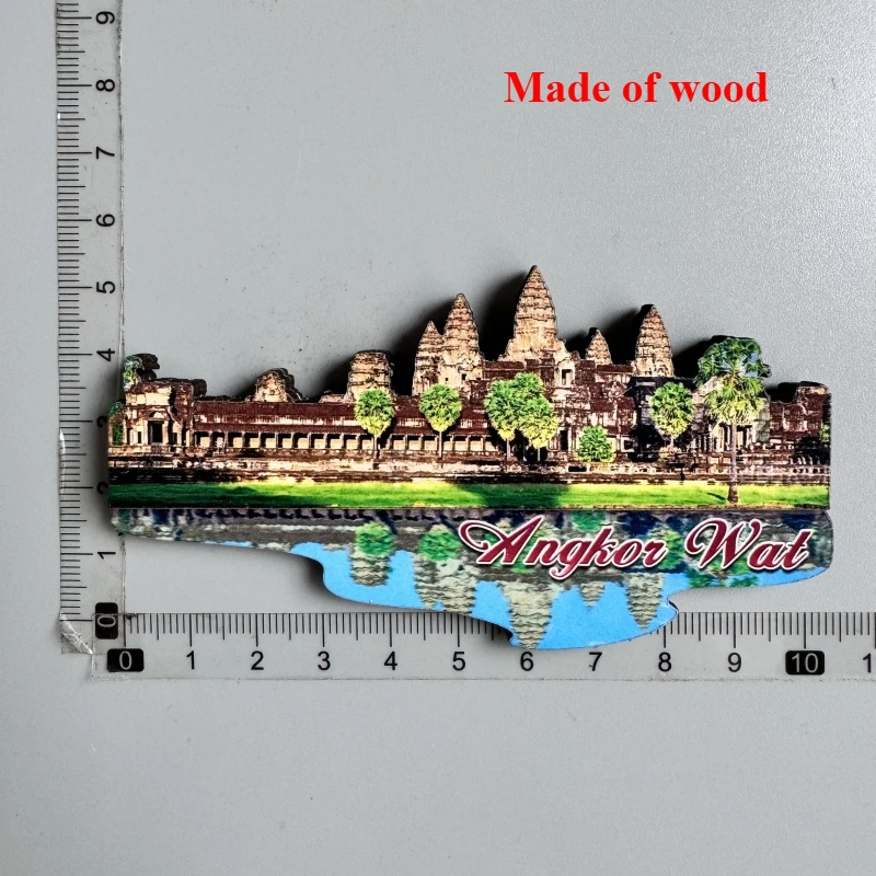 3D Angkor Wat Cambodia Fridge Magnet - Crystal Glass Travel Souvenir & Gift | Tourist Collection Decoration For Home & Kitchen