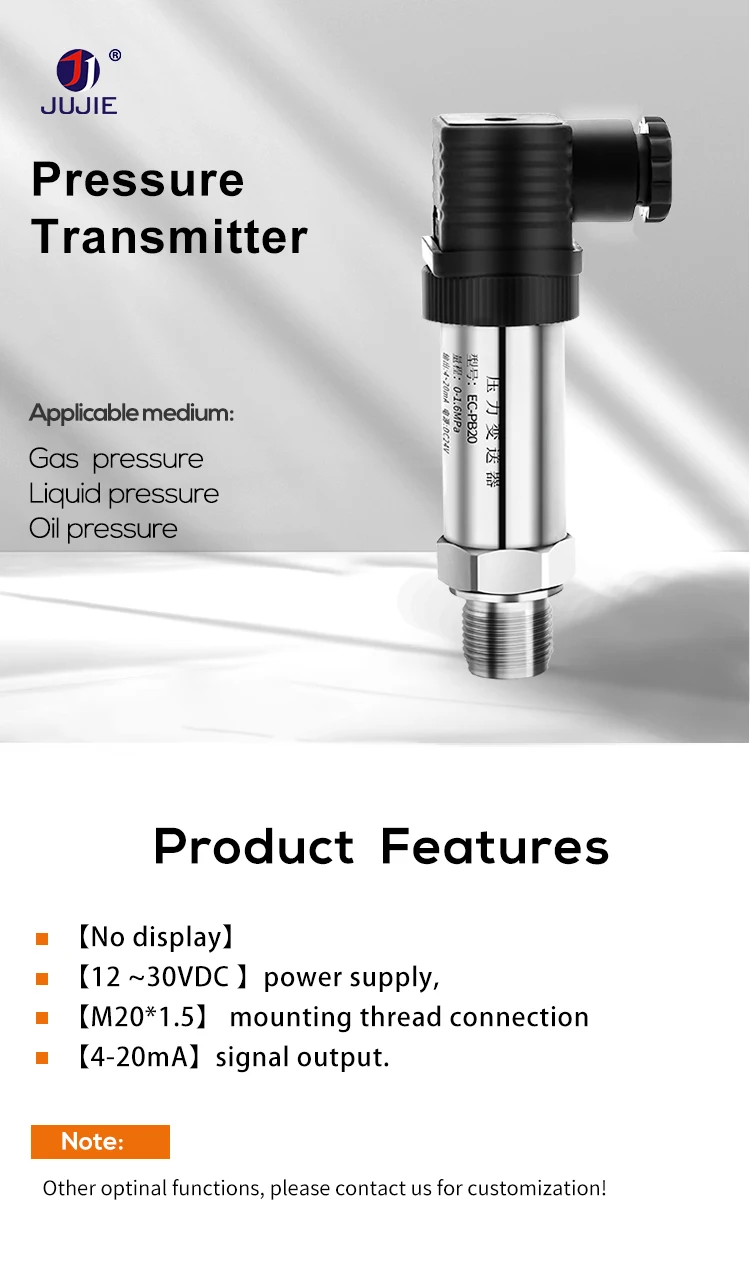 0.5% Pressure Sensor Oil Pressure Transmitter Water Air Gas Pressure Transducer