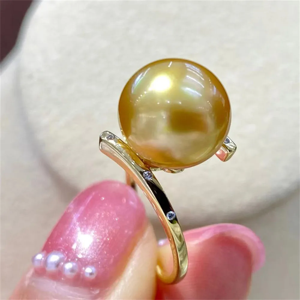 

Classic Rings Resizable Design Rings Base 18K Gold-Plating Pearl Rings Settings Women DIY Pearl Rings Accessory No Pearl