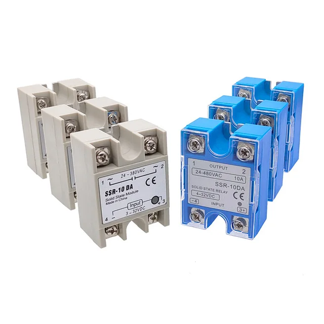 SSR 10 25 40 60 80 100 120DA DD DC control AC/DC control DC SSR white or blue shell Single phase Solid state relay 1