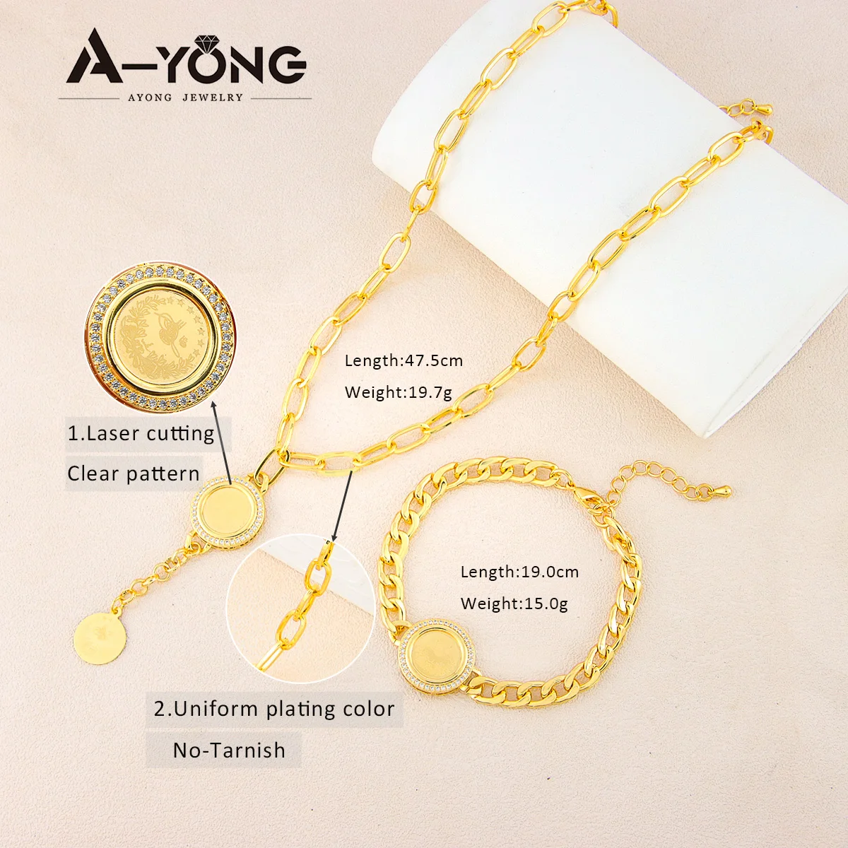 Turkish Gold Color Coins Jewelry Set 21k Gold Plated Dubai