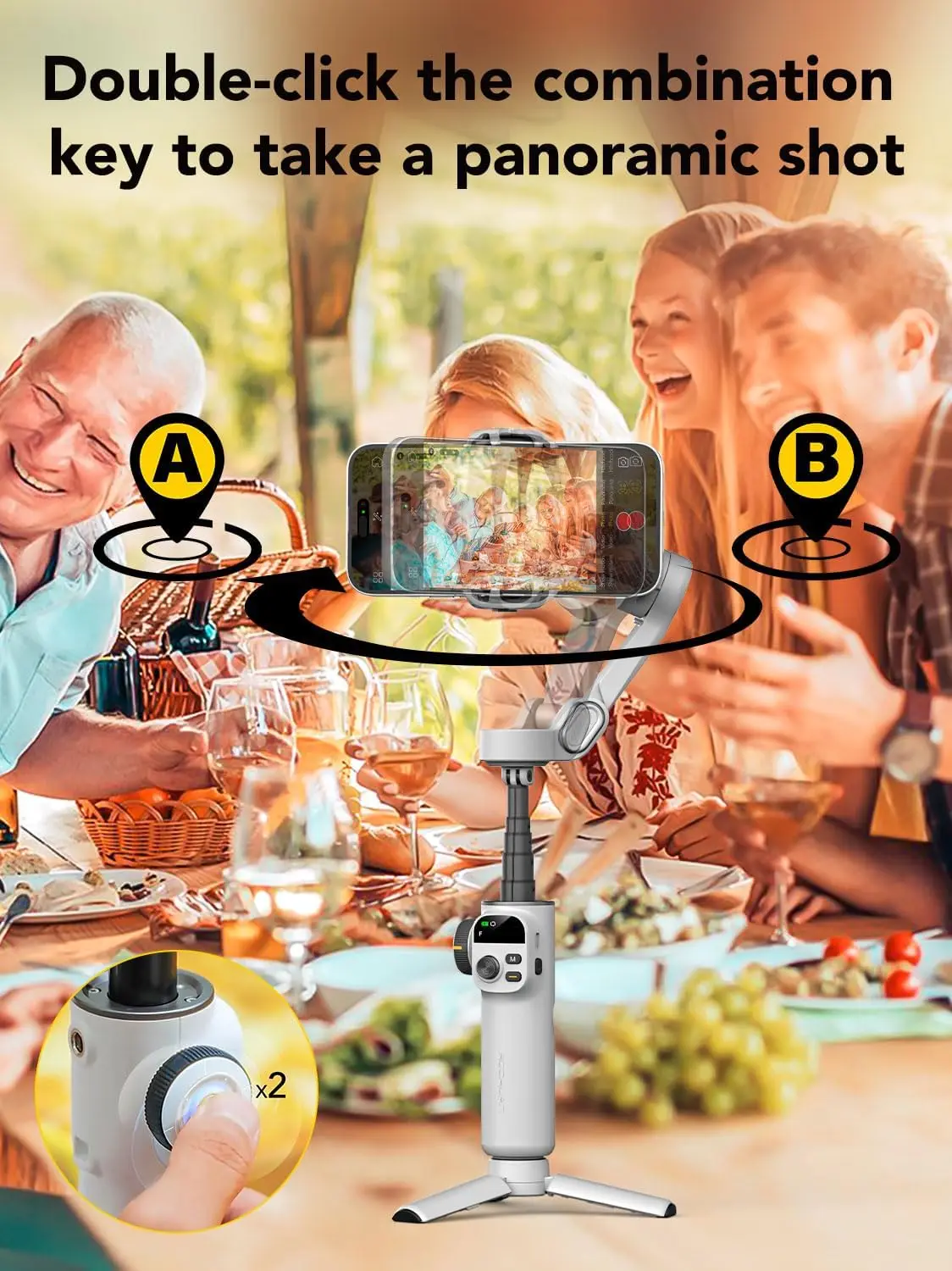 AOCHUAN Smart X2 يده Gimbal 3 محور استقرار المدمج...