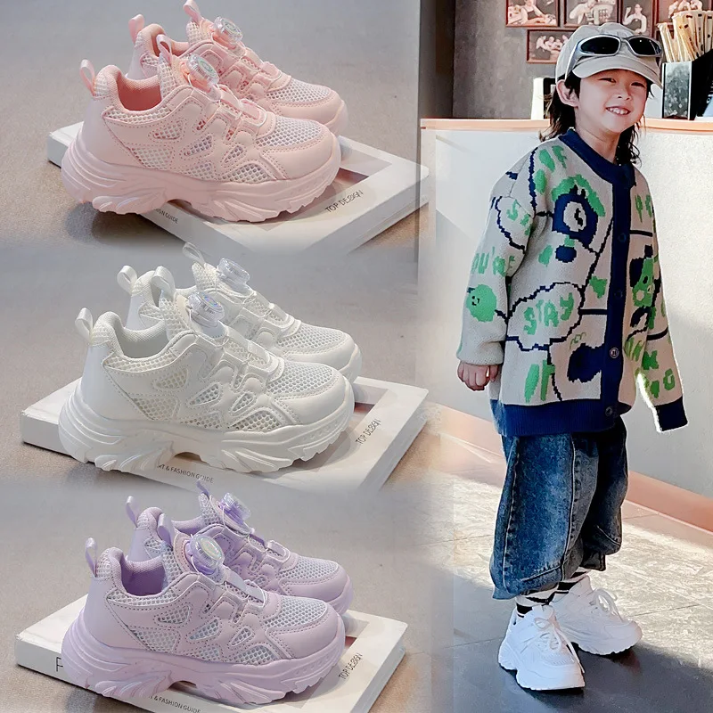 Sneakers For Kids Fashion Breathable Mesh Running Shoes Children Walking Tenis School Shoes Girls Boys Light Sport 8 to 12 years