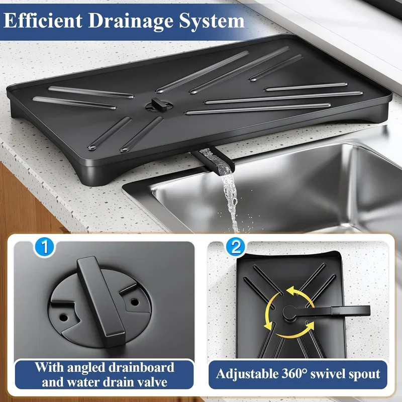 Dish Drying Rack for Kitchen Counter Large Dish Rack with Drainboard Rustproof Drainer with Utensil Holder for Sink