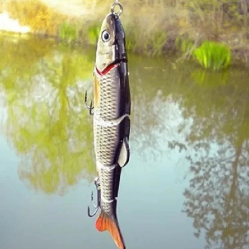 1pc Fishing Lure  Fishing Bait Fishing Lure 5 Segments Crank 3D Eyes Fish Shape Tackle Hook