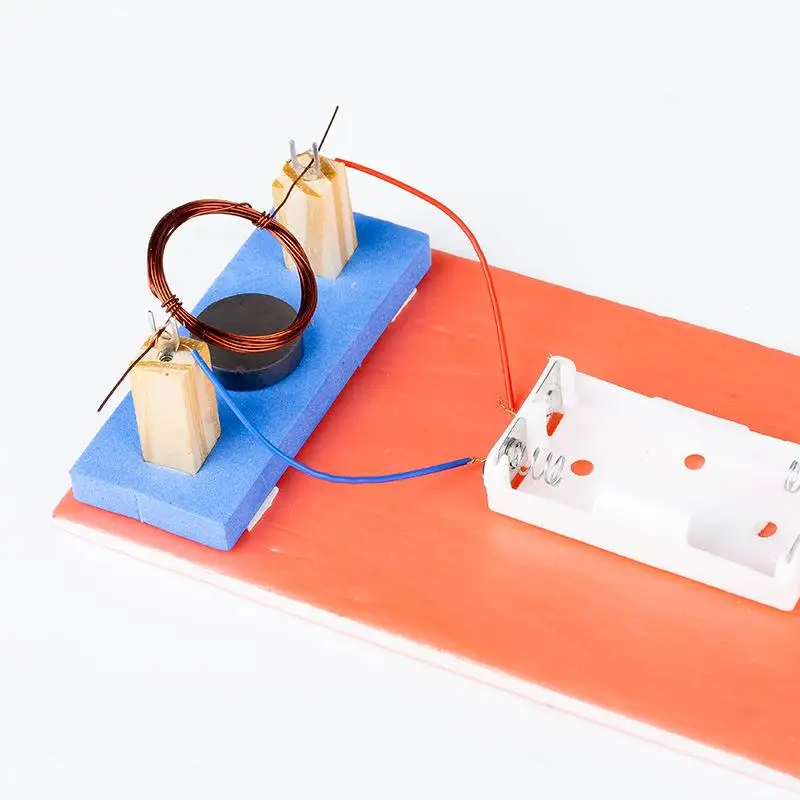 1 세트 금속 코일 자기 물리학 과학 실험 학생을위한 보조 도구 DIY 전자기학 전기 모터 모델