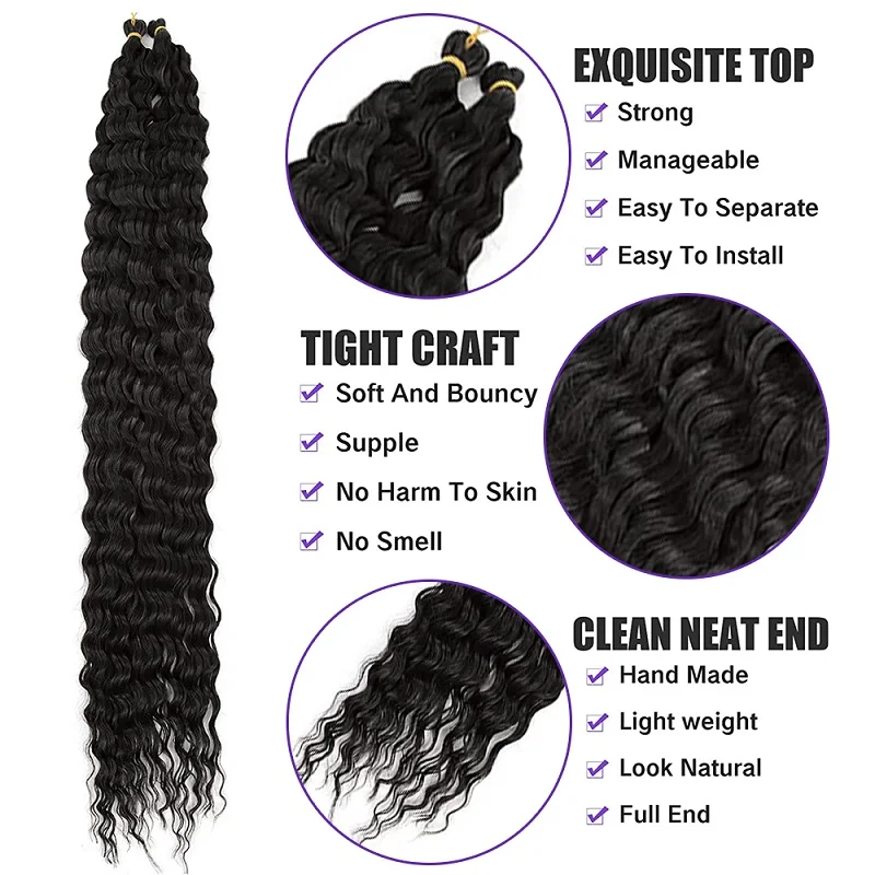 30 Inch Ombre Synthetic Deep Wave Hair 4