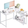 43 Inch L Shaped Computer Desk with Reversible Side Storage Shelves, Small Corner Desk for Small Space Home Office,Writing Study 2