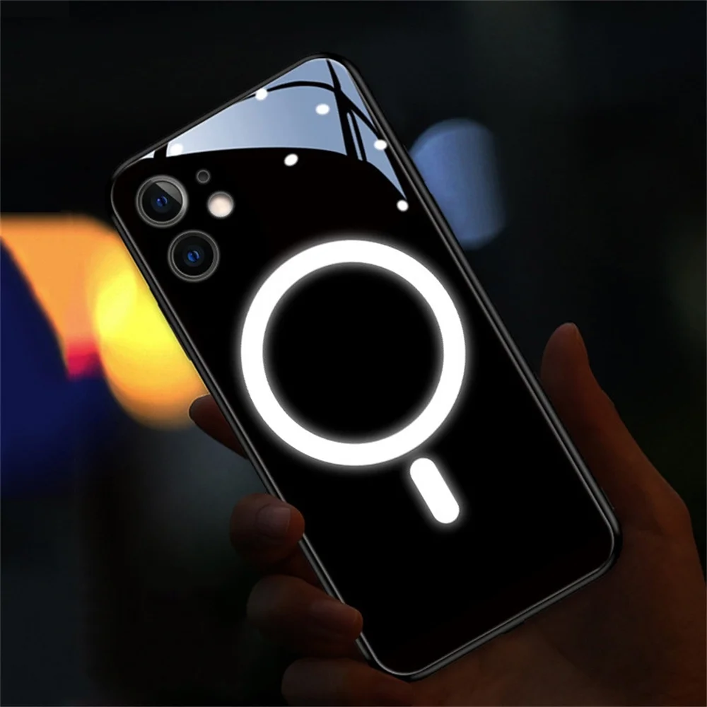 

Smart LED Light Glow Tempered Glass Phone Case For XiaoMi 13 12 11 Pro Ultra RedMi K60 K50 Poco F3 Luminous Shockproof Cover