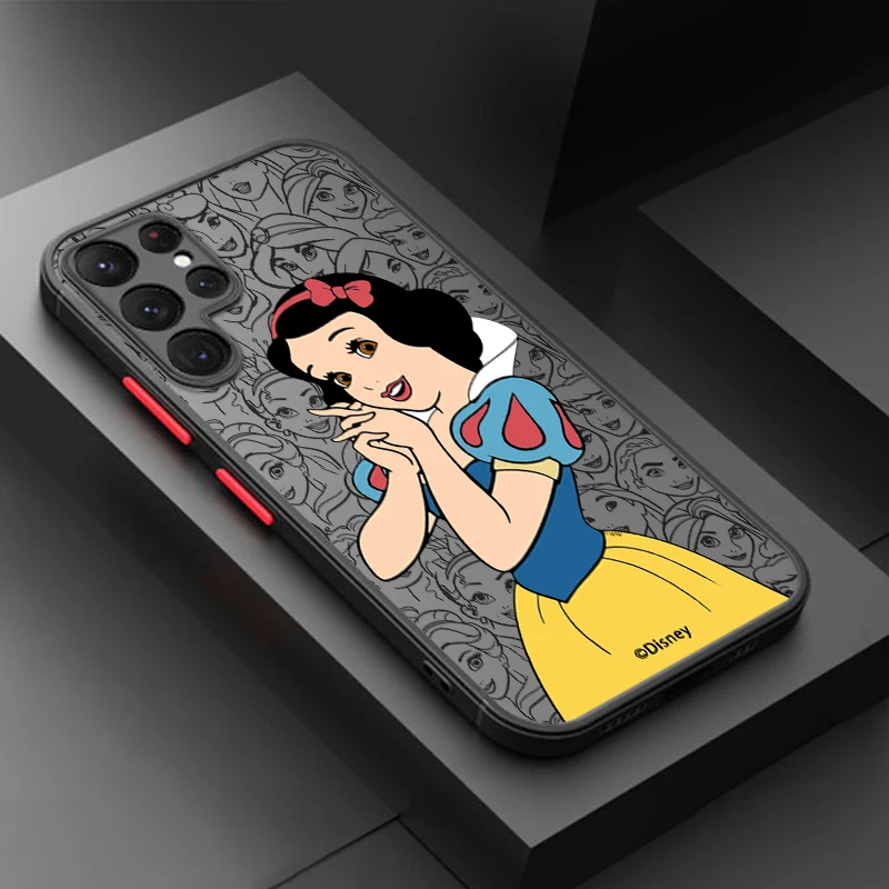 

the Princess Disney Cartoon Frosted Translucent Phone Case Cover For Samsung S23 S22 S21 Ultra S20 FE S10 Plus Lite 4G 5G