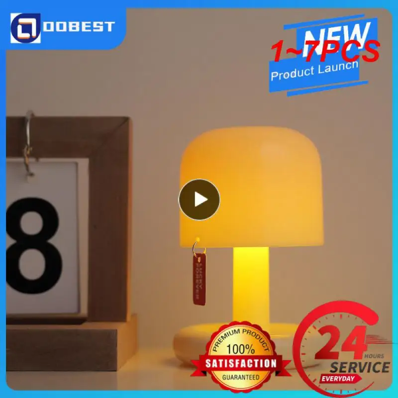 

1~7PCS Mini Desktop Night Lamp Creative USB Rechargeable Mushroom Style Led Night Light for Coffee Bar Home Decor Bedroom