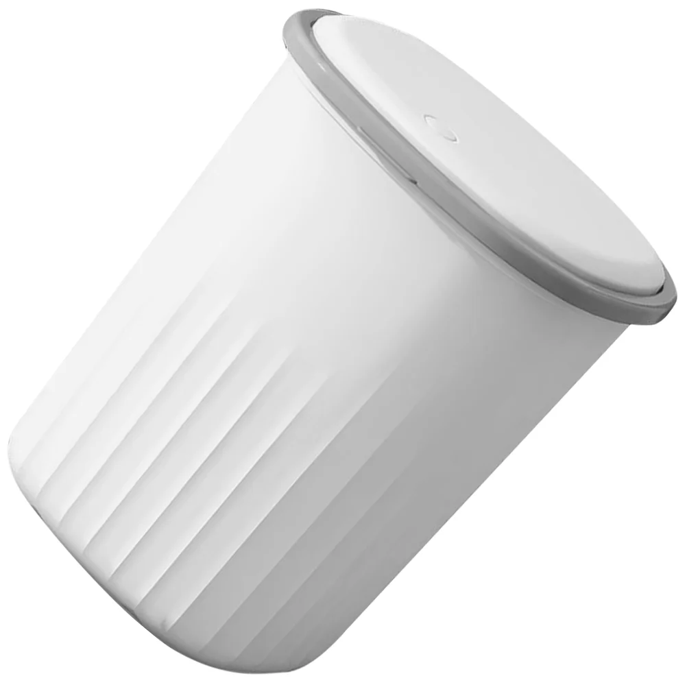 

Trash Can with Lid Plastic Press-Type Garbage Can Trash Bin Wastebasket for Bathroom