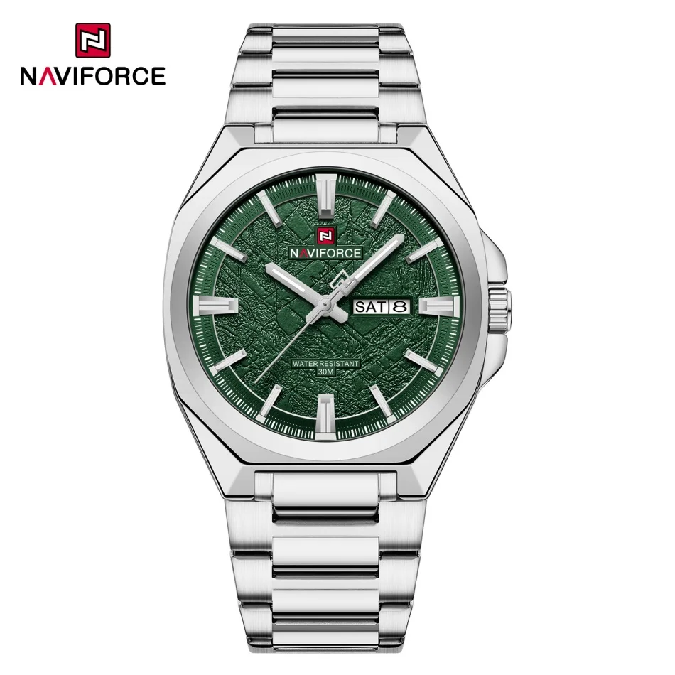 Luxury NAVIFORCE Men's Waterproof Stainless Steel Watch with Luminous Display