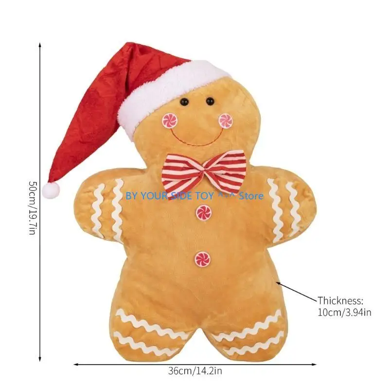 페스티벌 진저 브레드 맨 스토리 스토리 베개 크리스마스 페스티벌 소프트 플러시 장난감 베개 계절 휴일 홈 데코어 u6xe