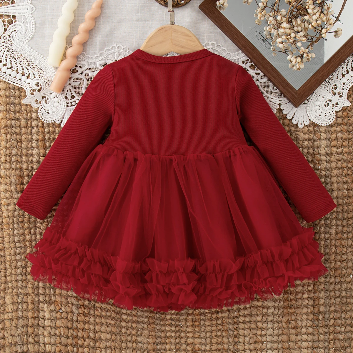Baby Girl Dress Fall/Winter Cotton Solid Color Rose Lace Long Sleeve Girls  Dresses Simple And Cute Birthday Party Baby Clothes - AliExpress