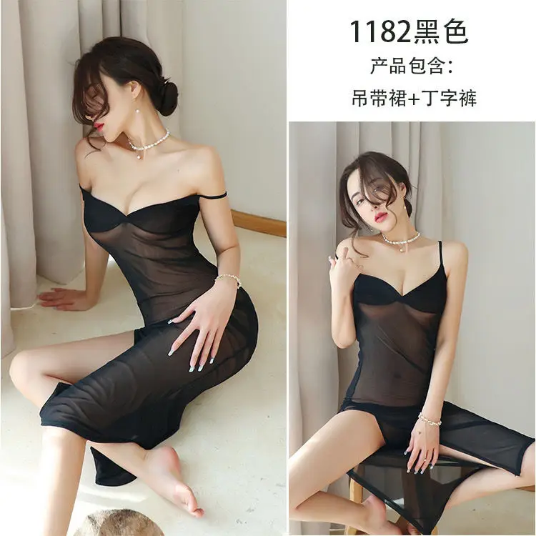 Sexy Underwear Sexy Pajamas Adult See-through Dress Mesh Camisole Bed Savage Intense Nightdress Tops Sexy Night Wears for Ladies