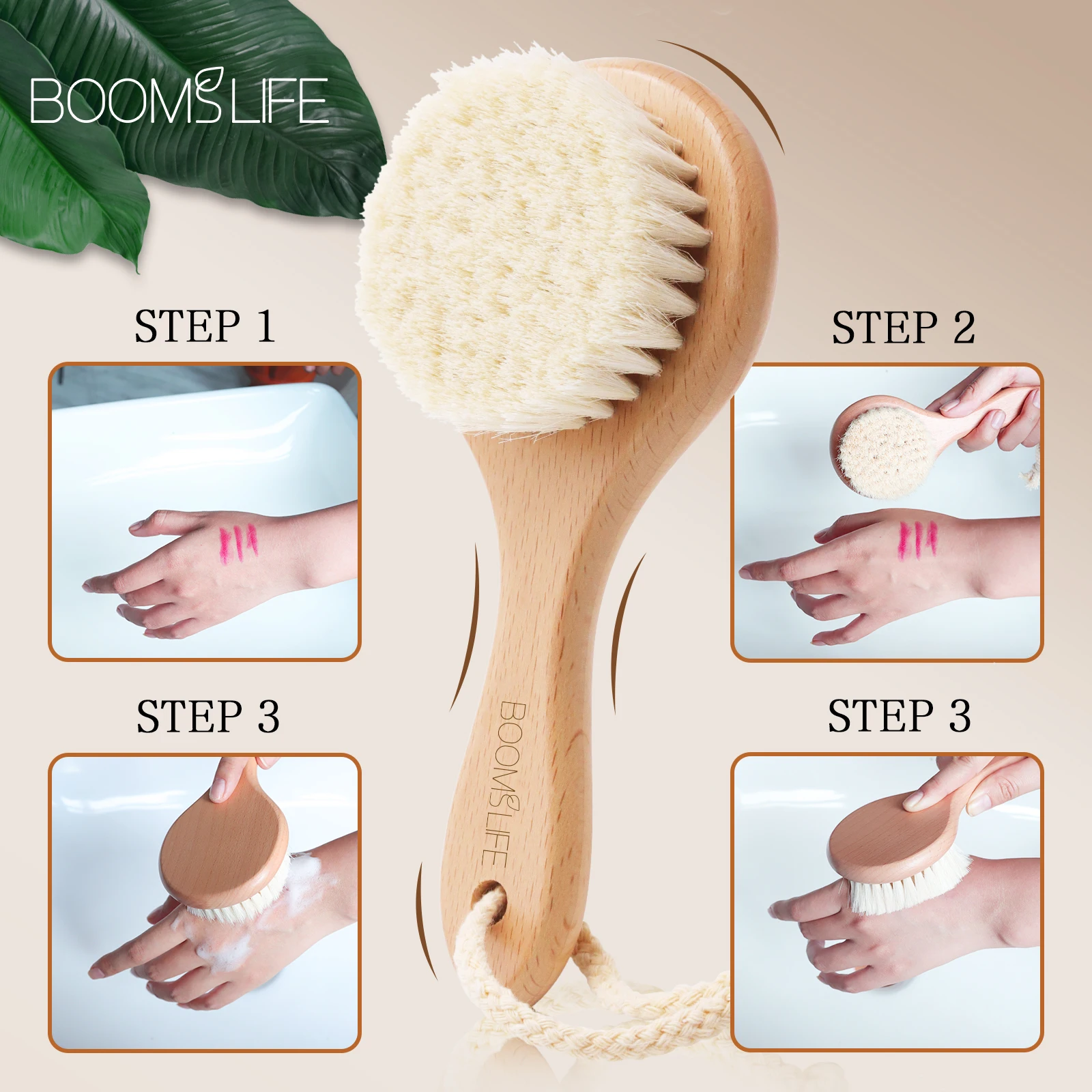 Face Cleansing Brush  Face Cleansing Brush  For Deep Pore Cleansing Face Professional Fiber Exfoliating  Wood Handle Brush