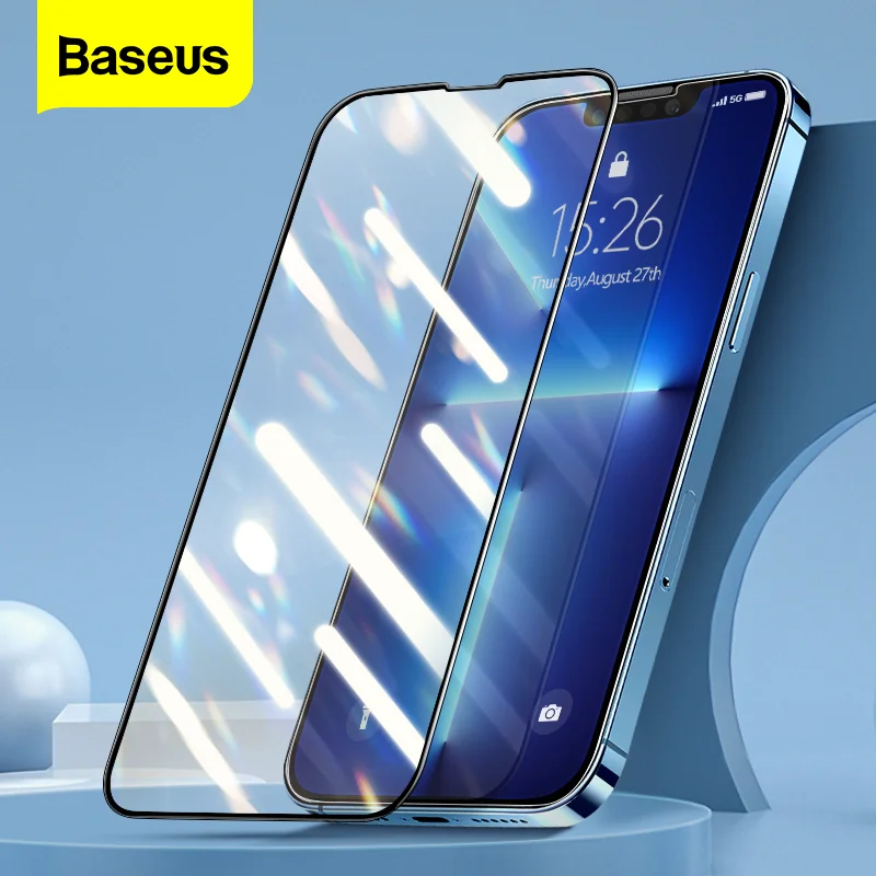 Baseus 2Pcs 0.3mm Screen Protector For iPhone 13 12 11 Pro Xs Max Xr X Full Cover Protective